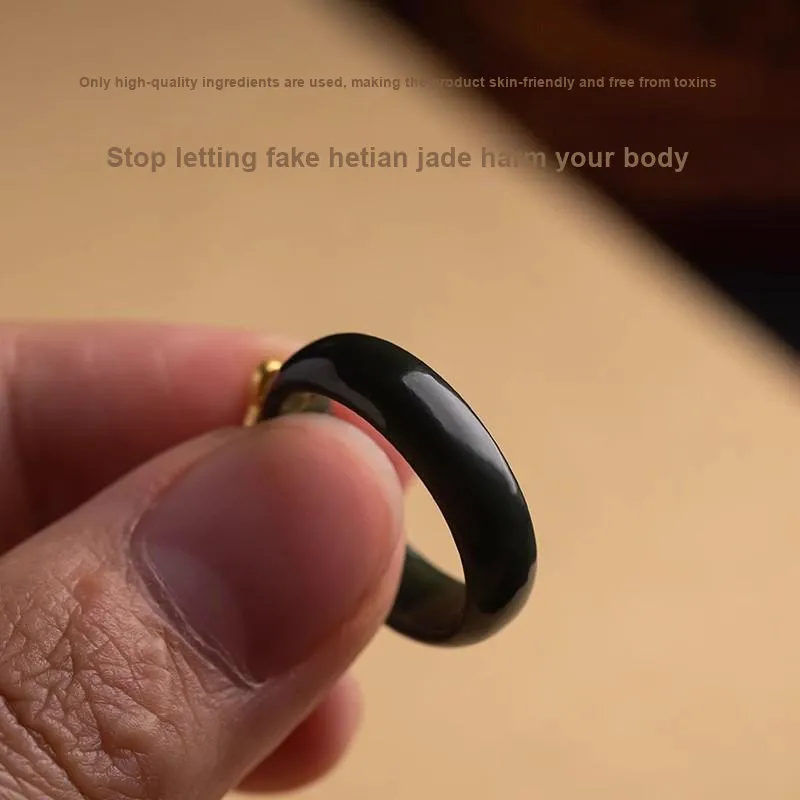 Andaozi Rings Black Jade Women's-3