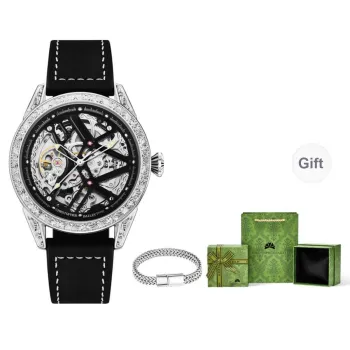 Corriberty Mechanical Movement Leather Watch Bands Watch Men's Watches Cut Out Dial