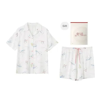 Red Beans At Home Pajama Set Women's Ecru