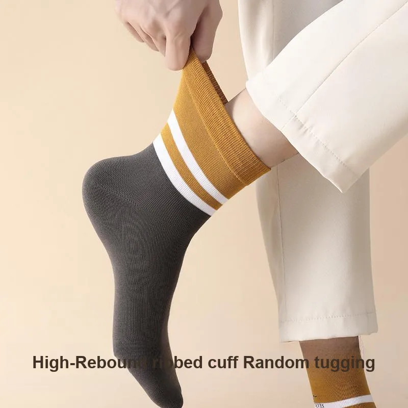SEPTWOLVES Mid Calf Socks Men's Box 5 Pack Mixed Color-4