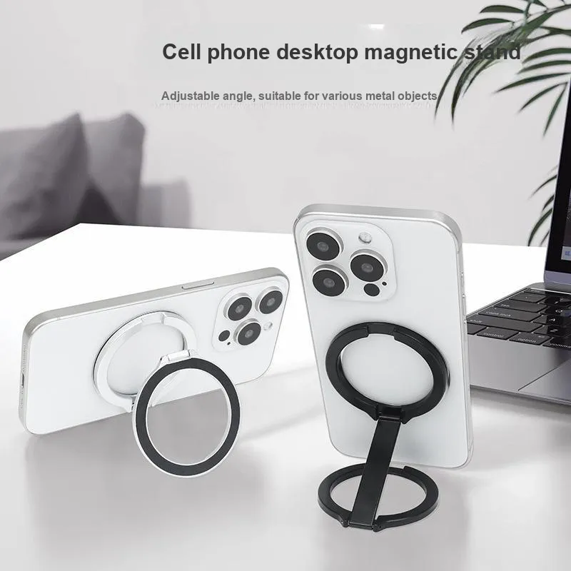 CHRROTA Magnetic Phone Stand Metal Portable Lazy Double Loop Stand For Binge Watching All-4