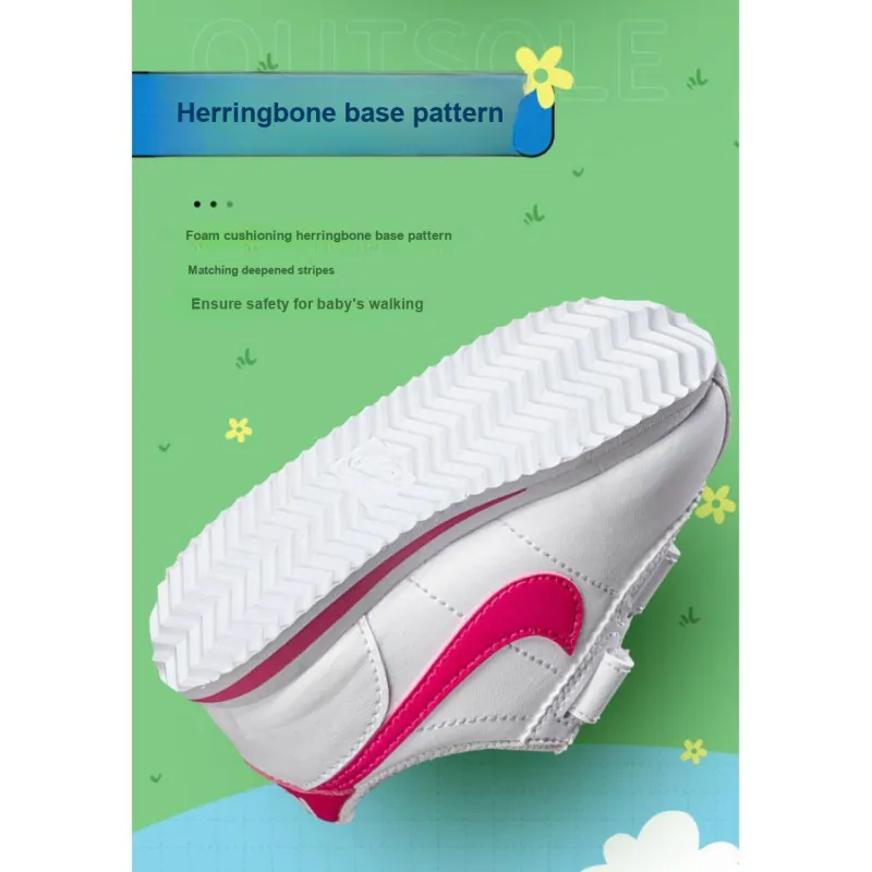 Nike Basic SL Slip-Resistant Cushioning Wear-Resistant Low-Top Running Shoes Pink White Infant And Toddler-4