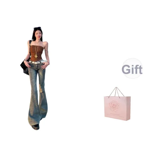 ZAZN Джинсы Женские Винтаж Синий