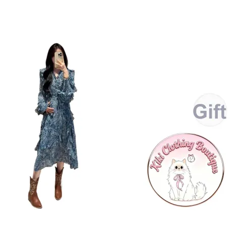 Kiki Clothing Boutique Длинное платье с длинными рукавами женское