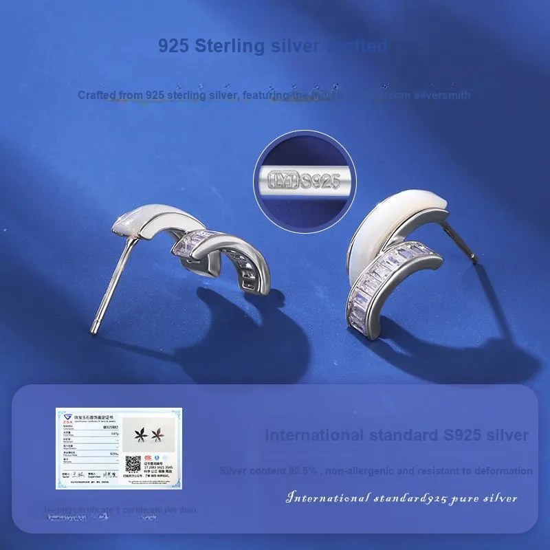 LAOYINJIANG S925 Silver Case Stud Earrings Women's-2