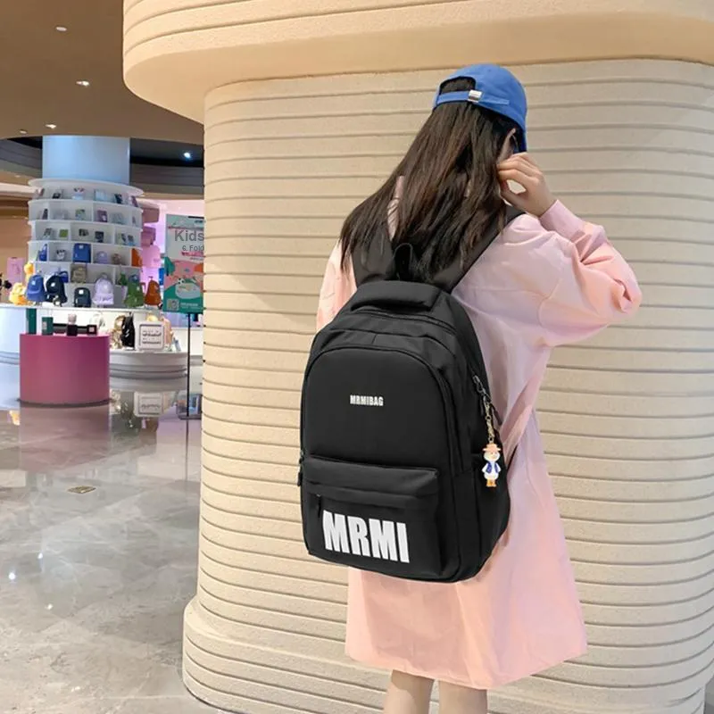 LOUIS ROYALN Nylon Backpack Unisex Black/Yellow Blue/Red Blue/Pink Khaki/Mandarin Blue-1