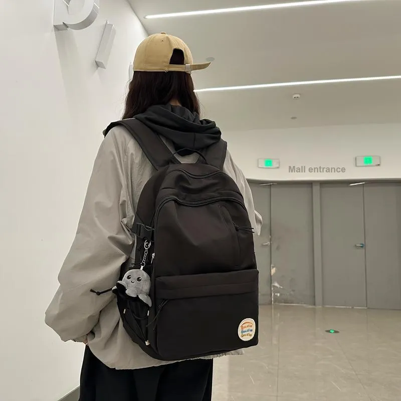 Deli Bear Nylon Backpack Regular Unisex Black/White/Yellow/Pink-5