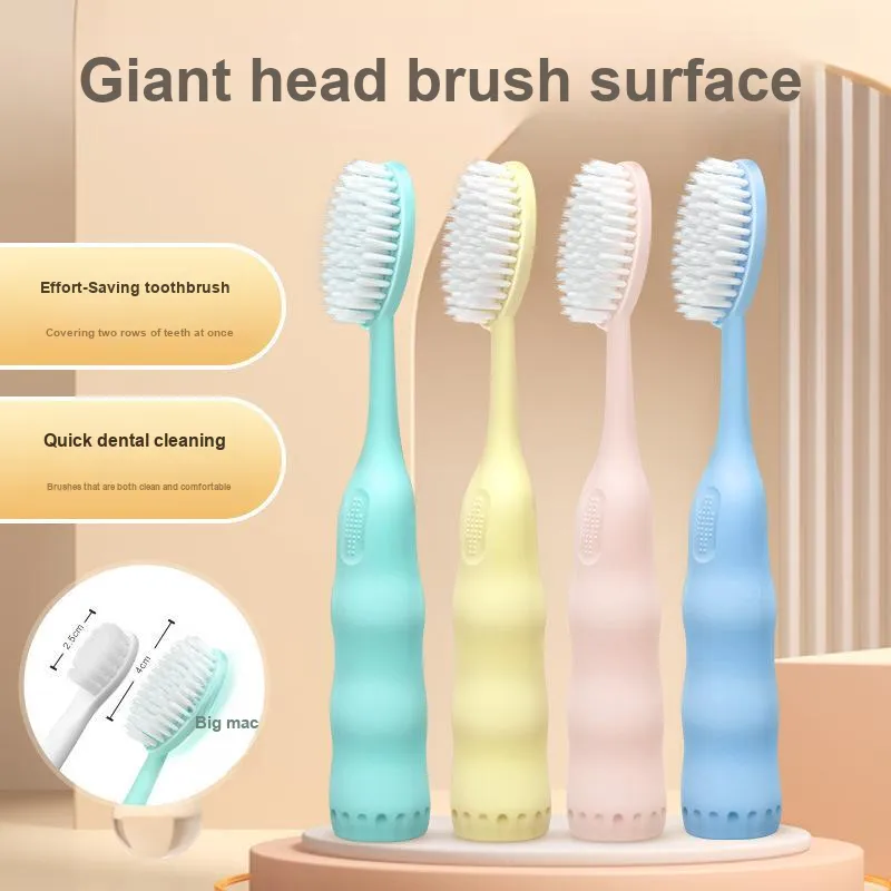 Love Of Wormwood Huge Adults Wide Tip Soft Bristles Toothbrushes Cleaning Gum Protection 2 Pcs Pack-1