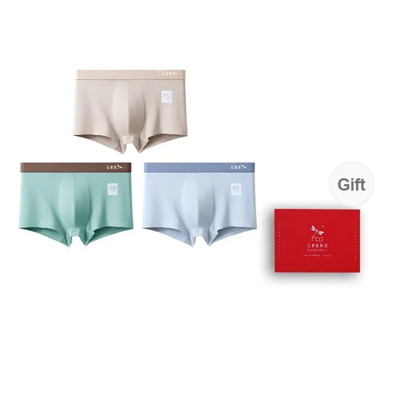 RED DRAGONFLY Cotton Panties Men's 3 Pack Gift Box Set-12