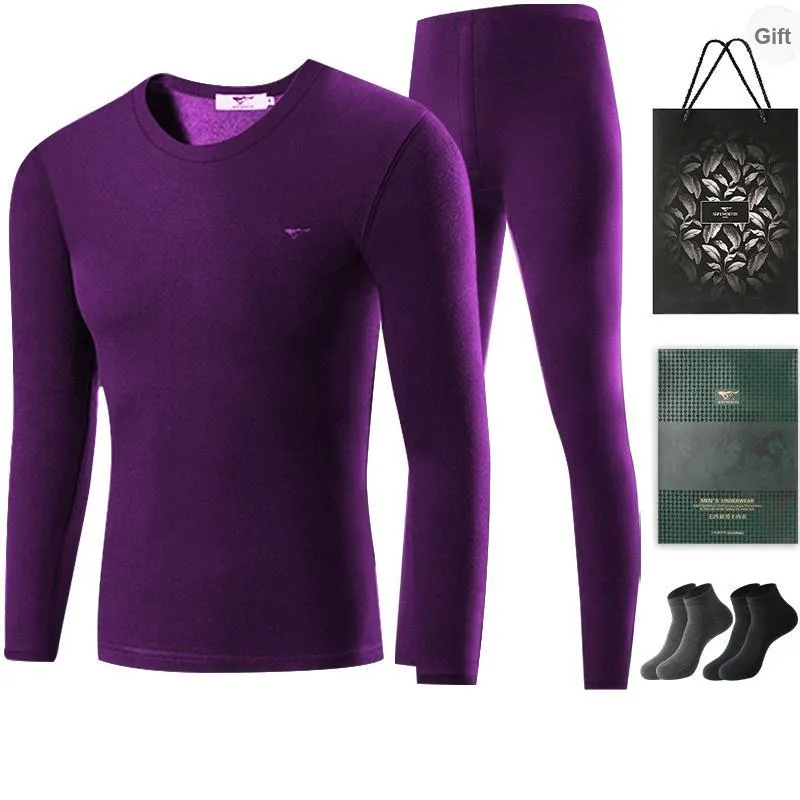 SEPTWOLVES Thermal Set Fall And Winter Men's Gift Box Set+Shopping Bag-16