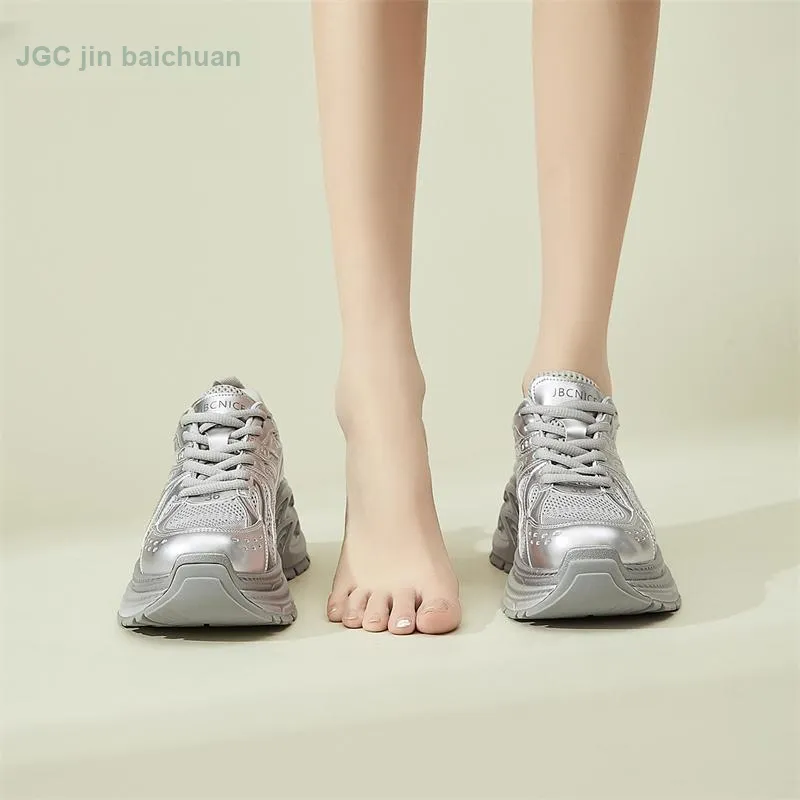 Jin Baichuan Height Increasing Wear-Resistant Low-Top Chunky Sneakers Women's-19