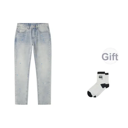 KARL LAGERFELD Джинсы Мужские Джинсовый Синий