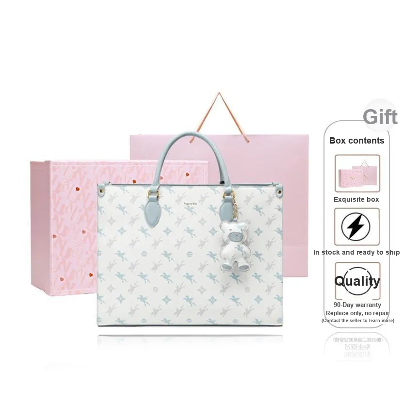 NUCELLE PVC One Shoulder Bag, Women's Tote Bag, Shopping Bag, Handheld Laptop Bag Large Size Women's Multicolor