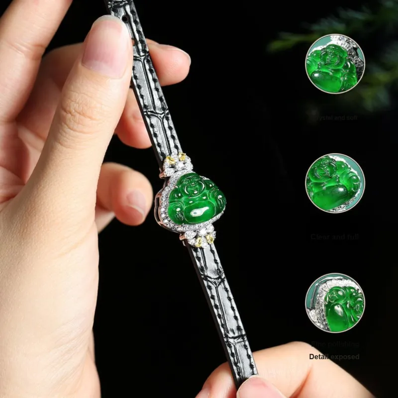 Oriental Jade Ice Glutinous Jadeite Bracelets Unisex-2