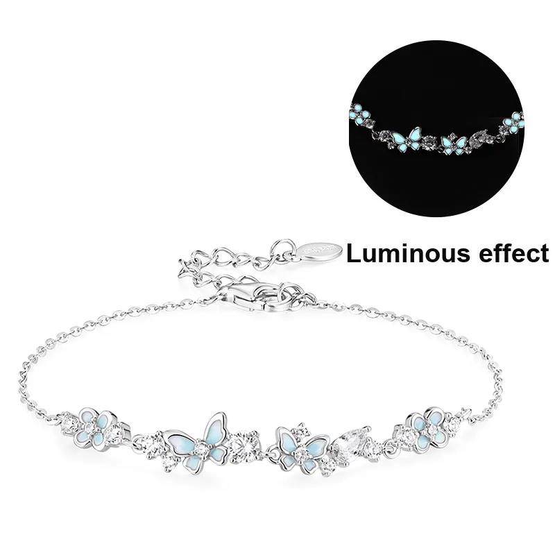 KADER 925 Sterling Silver Bracelets Women's Silver Blue