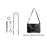 Black MCM Smaller Bag Underarm Modified Set (47cm Copper Chain+Pearl+Pig Nose)