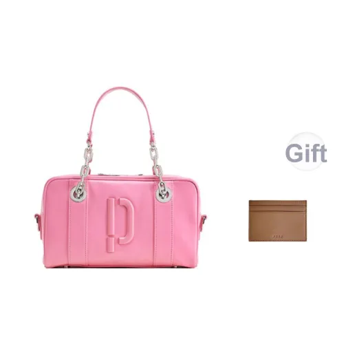 PECO Genuine Leather Handbag, Shoulder Bag, Crossbody Bag Unisex Black/White/Pink