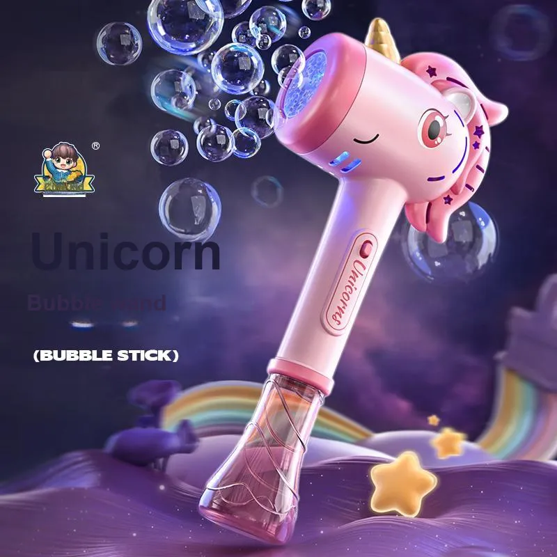 Cute Baby Fully Automatic Unicorn Bubble Wand, Leak Proof Bubble Machines-1