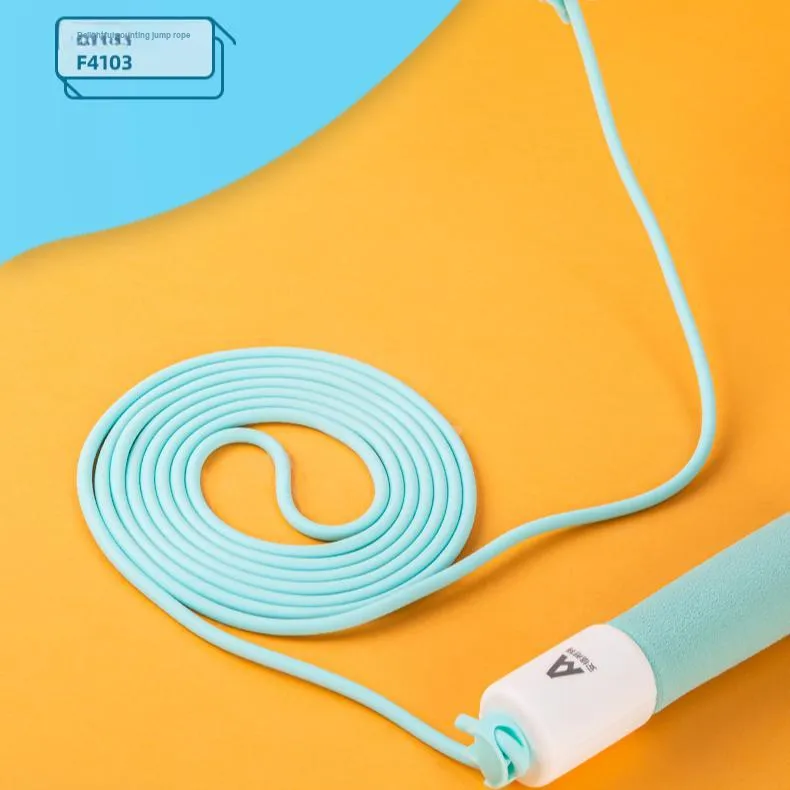 Deli Sports & Fitness Mechanical Counting Jump Ropes Kids Handle Material Foam, Rope Material PVC Plastic 2.8m Blue-2