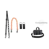 [Set of 3]Black Shoulder Strap+Orange 35cm Decorative Chain+Abrasion-Resistant Buckle