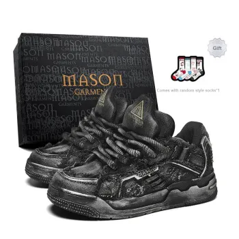 Masongarments Staircase Skateboard Shoes Unisex Jet Black Exclusive Box