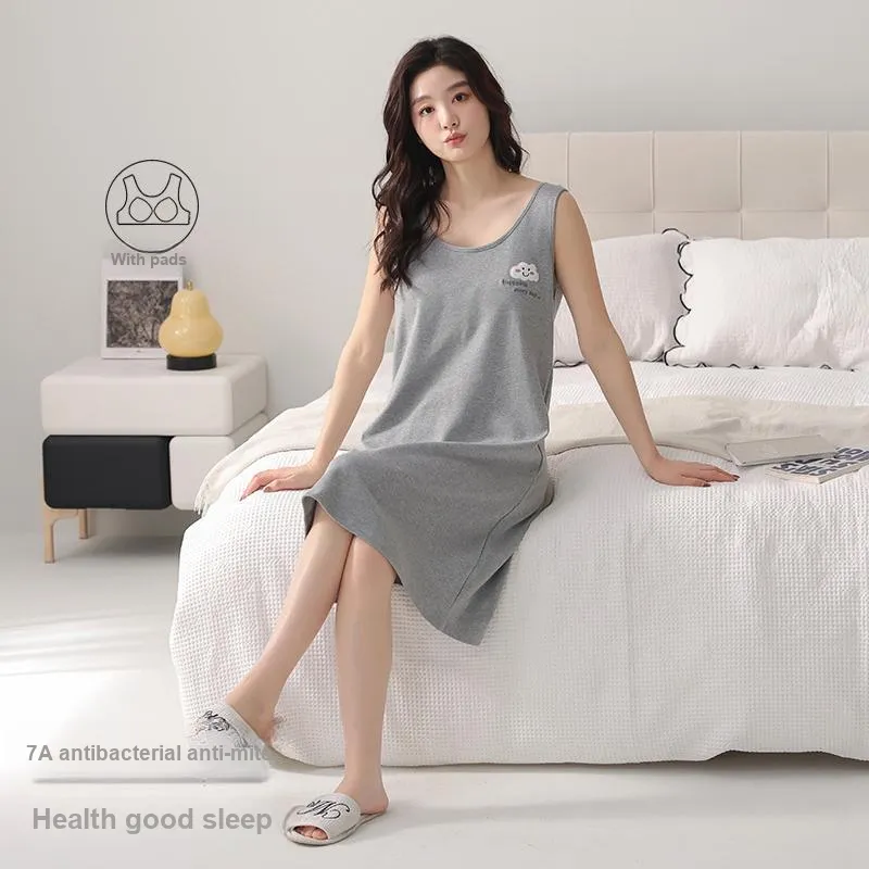 FENTENGCARE Nightgown Women's Gray-1