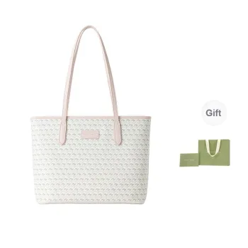 VANESSA HOGAN Polyvinyl Chloride Artificial Leather One Shoulder Tote Handbag Medium Large Women's Pink/Brown