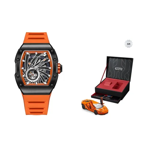 BONEST GATTI Phantom Time Автоматический Механический Механизм Резиновый Ремешок Часы Мужские Часы Черепный Циферблат