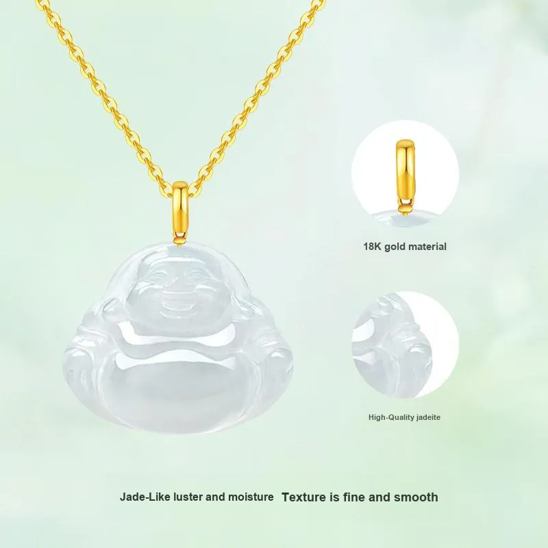 JINLIUFUJIXIANG Ice Glutinous Jadeite Necklaces Unisex-2