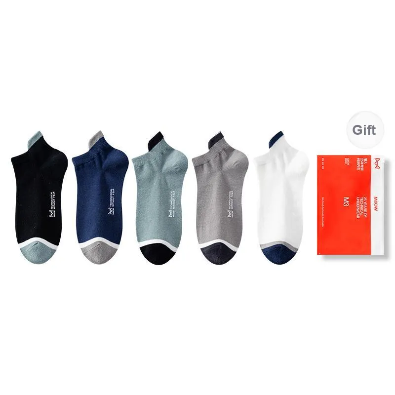 MIIOW Ankle Socks Men's Shopping Bag 5 Pack-0