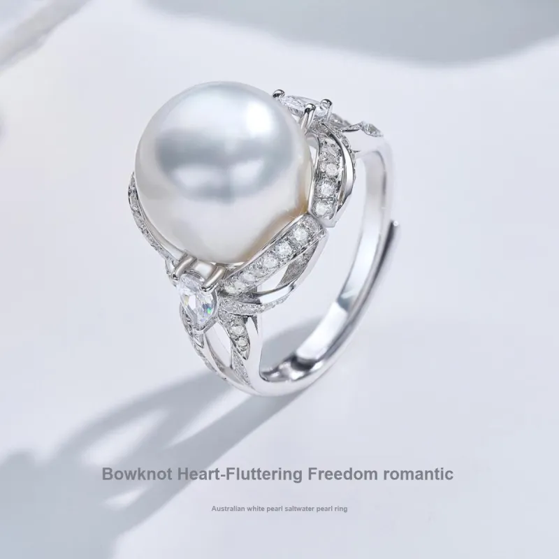 ME LUXE Pearl Ring Classic And Versatile Women's-2