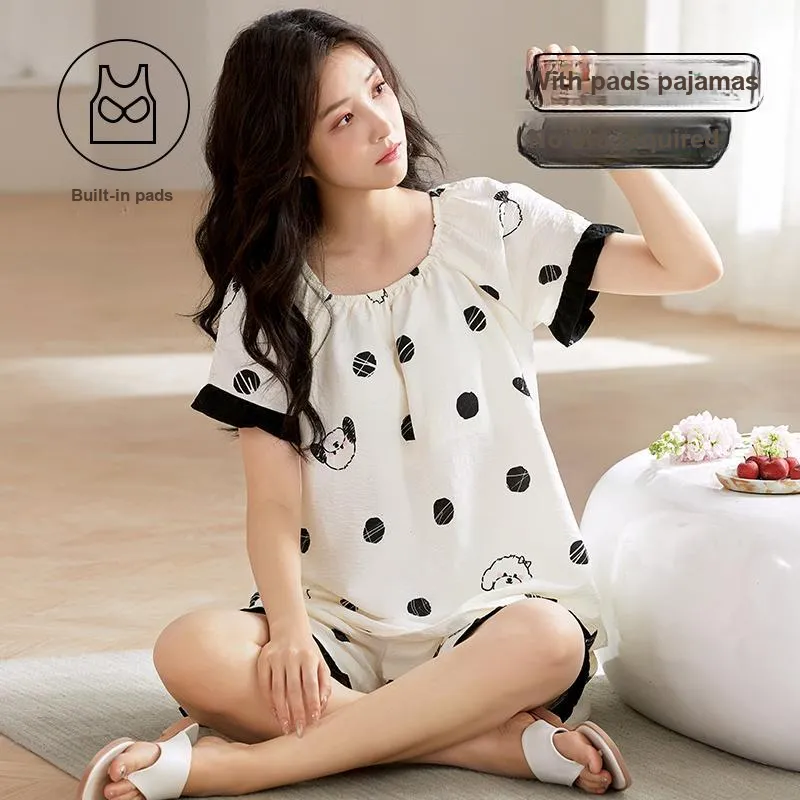GOSO Pajama Set Women's Black White-4