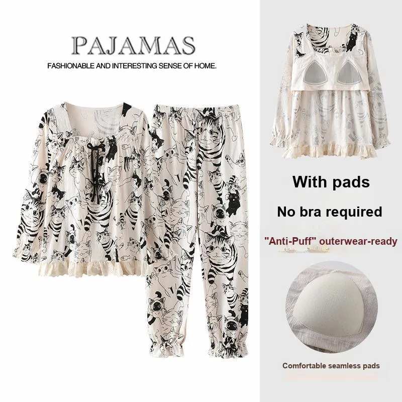 Mulong Family Pajama Set Women's Apricot-1
