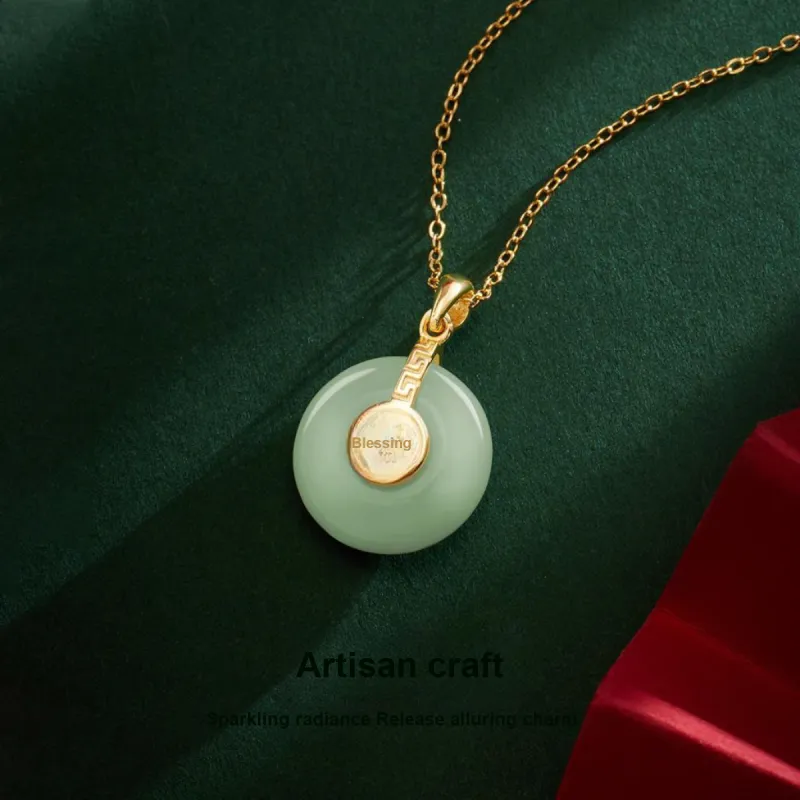 Andaozi Necklaces Pale Greenish White Jade Women's-2