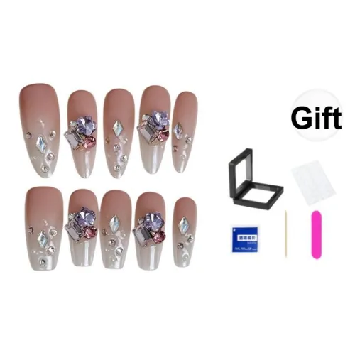 XNTX Crushed Стразы FLOATING Dream False Nail Oval Soft Color Series Jump Color Coquette