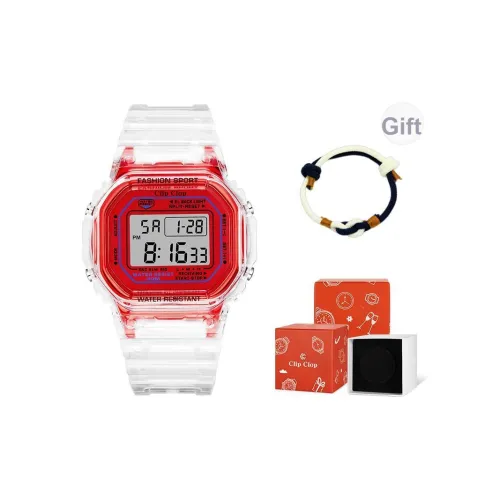 Clip Clop Normcore Style Watch Прозрачный Small Block Наручные часы Электронные Часы Механизм Унисекс Черный Циферблат