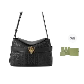VANESSA HOGAN Helios Series Cow Leather Crossbody Bag Shoulder Bag Women's Black