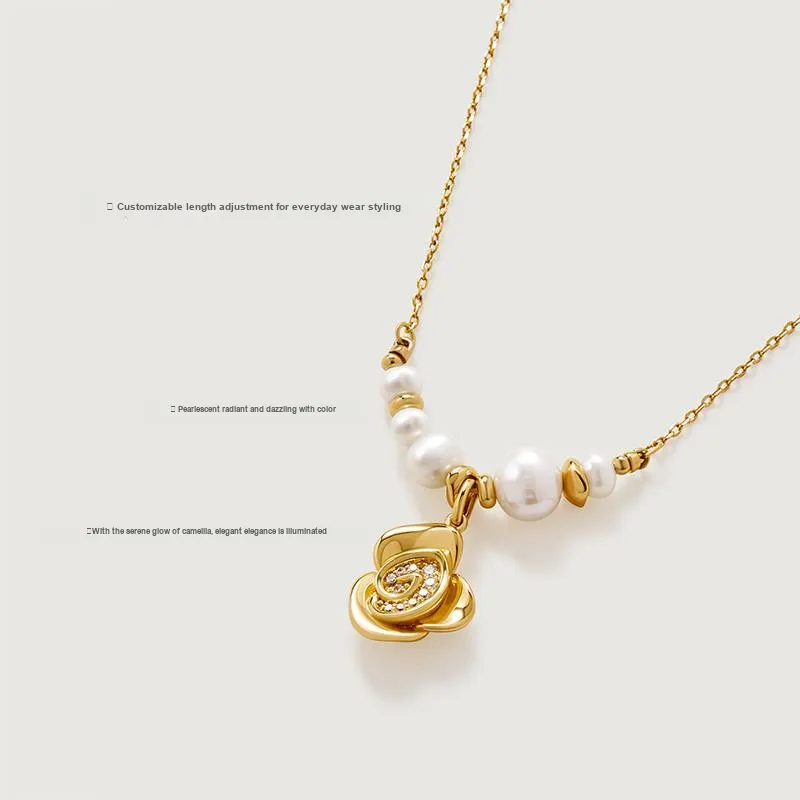 Amber Lollipop Camellia Whispers Collection Pearl Necklaces Women's-1