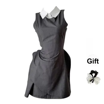 TUSHIFEI Sleeveless Dress Women's London Fog+Hair Tie Comes With