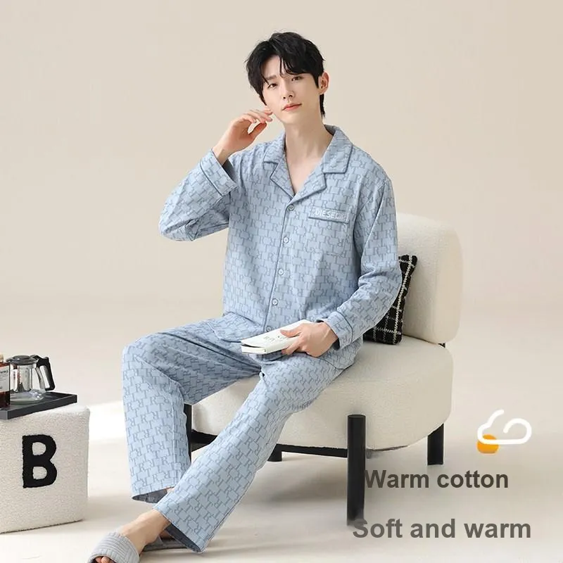 UAVAE Pajama Set Men's Light Blue-2