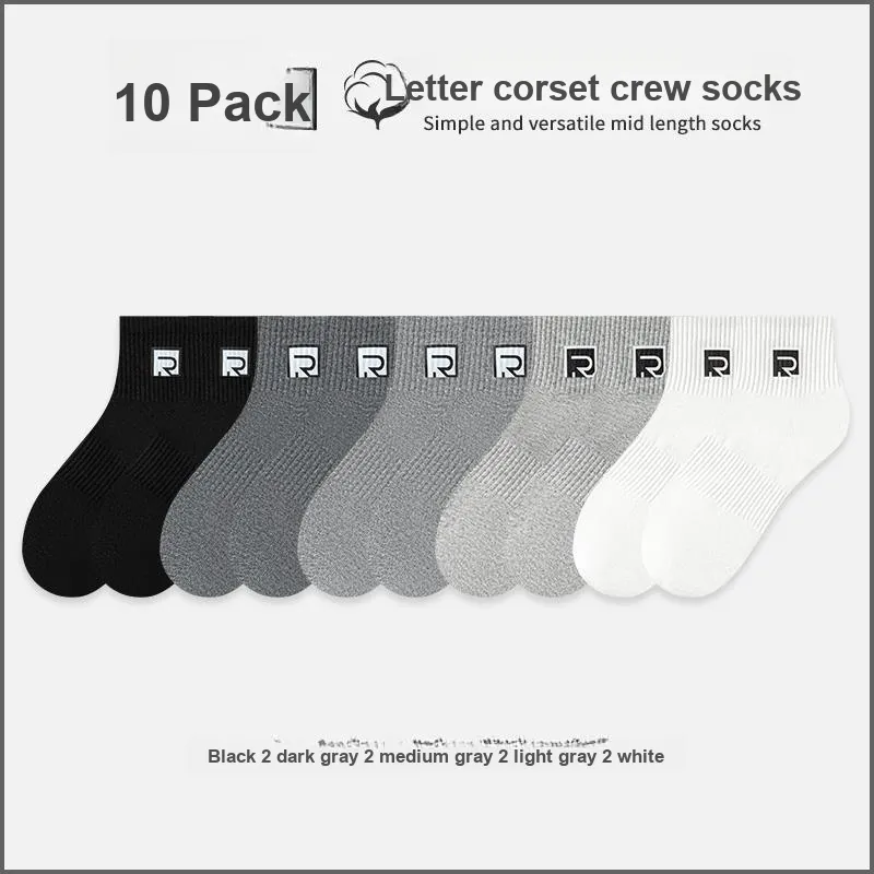 KJ Mid Calf Socks Men's Box Of 10 Packs-1