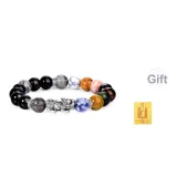 999 Fine Silver Earning Money Every Day Chinese Auspicious Animal Beaded Bracelet[Comes with Small Treasury Gold Sticker]