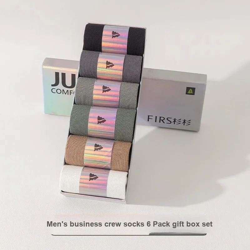 FIRS Mid Calf Socks Men's Gift Box Of 6 Doubles-4