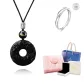 Obsidian Black-Chinese Auspicious Animal Peaceful Buckle Necklace[Civokivo Dreamy Love]