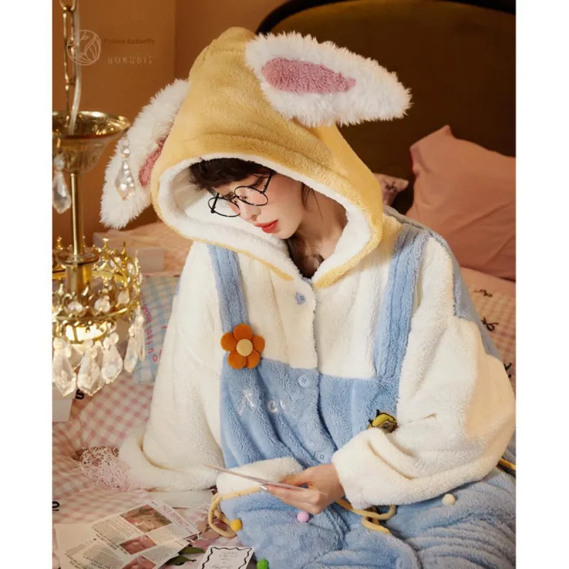 Gongdie x Disney Bath Robes Women's Blue-6