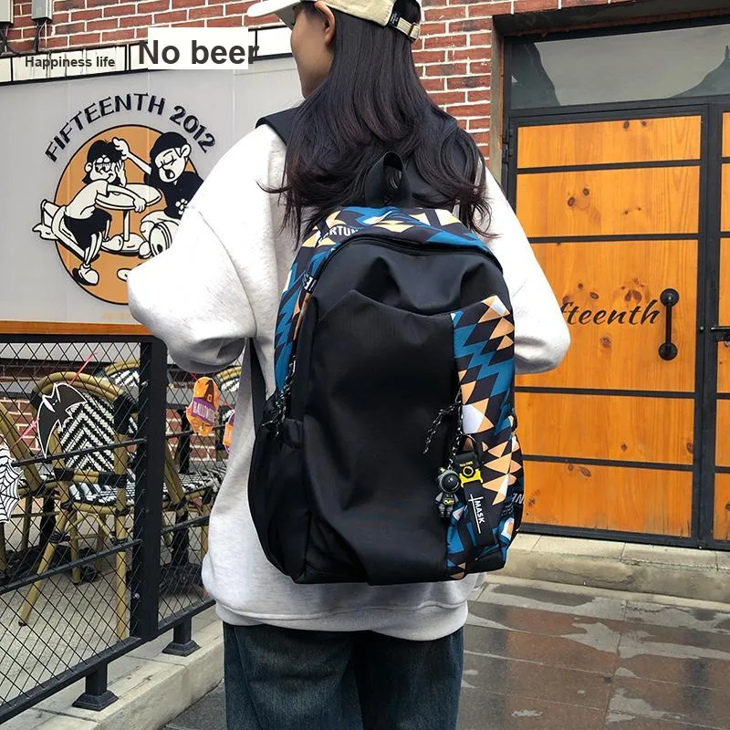 Yalu Nylon Backpack Regular Unisex Red/Yellow/Emerald Green/Peacock Blue-1