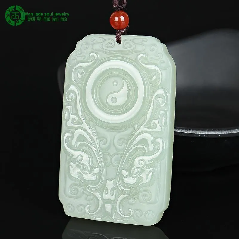 WANYUHUN Hetian Jade Pendants White Jade Unisex-2