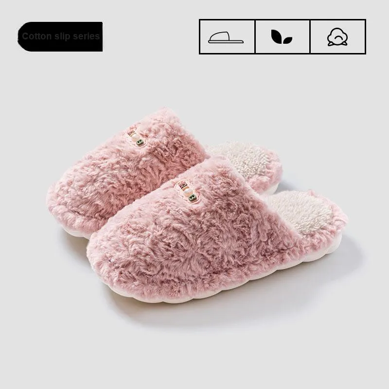 Yu Pu Cotton Slippers For Fall And Winter Indoor Home Use, Slip Resistant, Soft Sole, Warm Plush, Couple Cotton Slipper-5