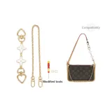 (Sub-Bag Underarm) White Four-Leaf Clover Extender Chain+Decorative Chain 40cm+Comes with 1.3D Clasp