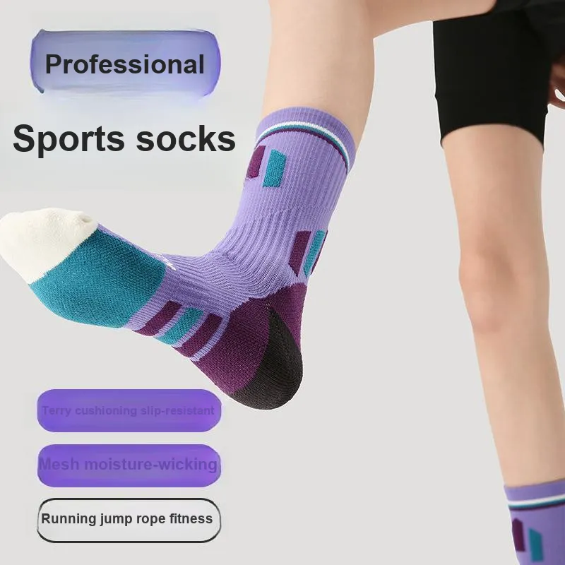 Vine Color Mid Calf Socks Unisex 3 Pack Purple-2